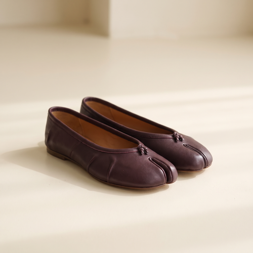 Ballerine Tabi donna rosso vino con punta divisa