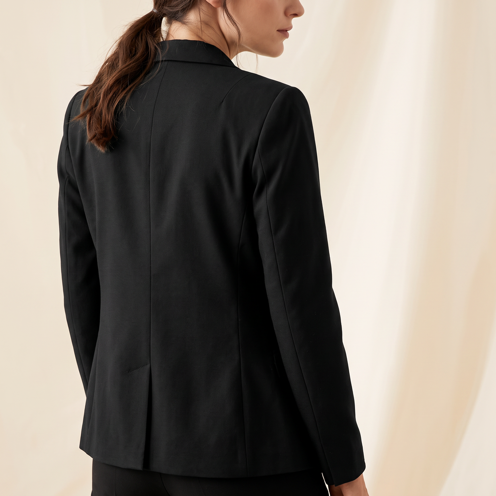 Blazer donna slim fit in nero, vista posteriore