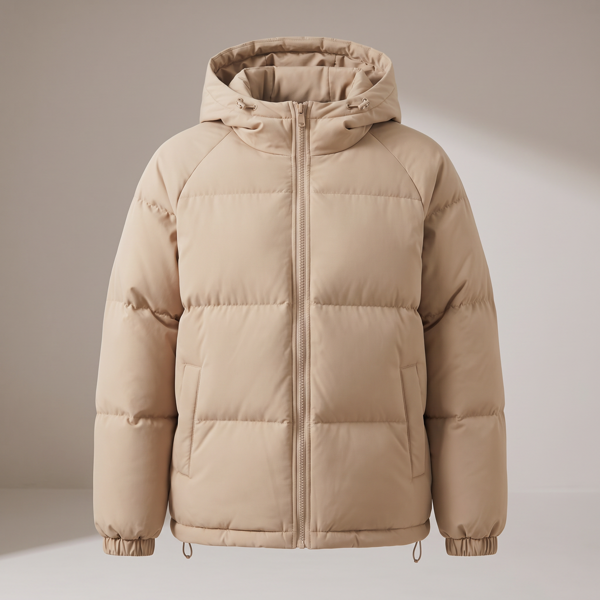 Cappotto donna lungo imbottito nel colore beige