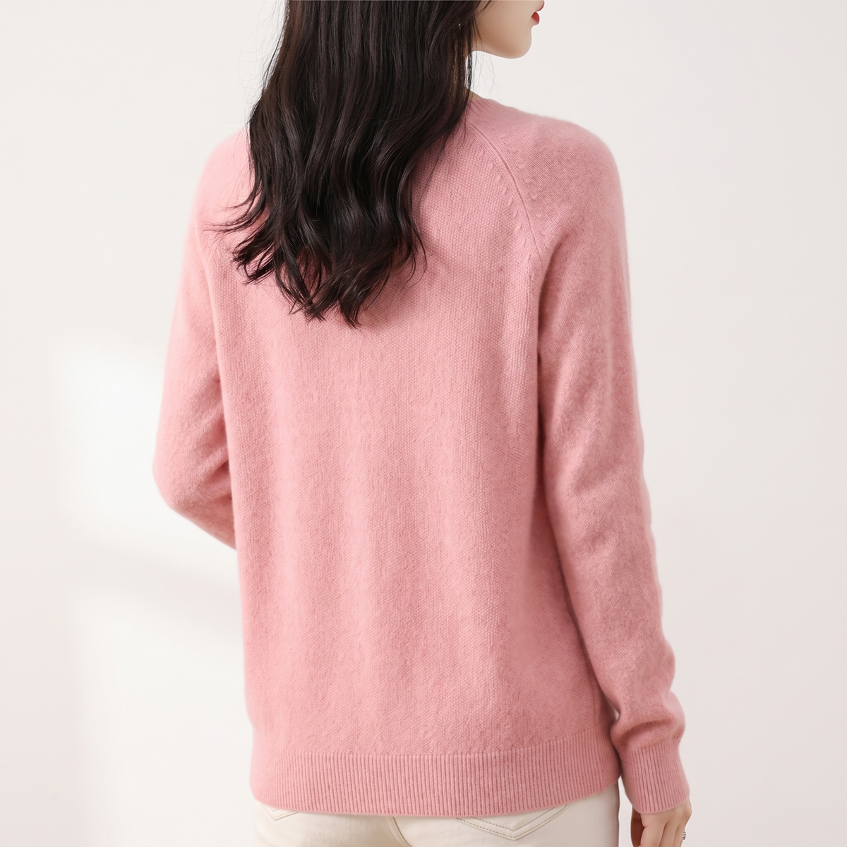 Cardigan donna lungo con bottoni, vista posteriore