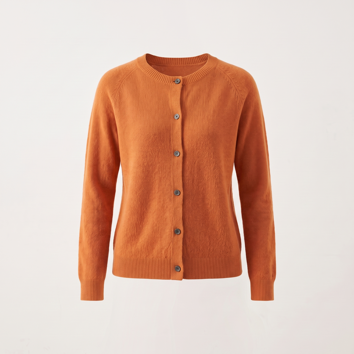 Cardigan donna lungo con bottoni nel colore Arancione