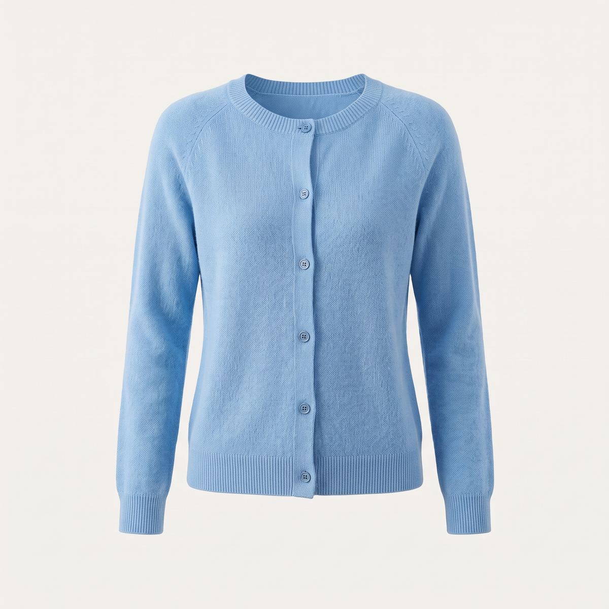 Cardigan donna lungo con bottoni nel colore Blu chiaro
