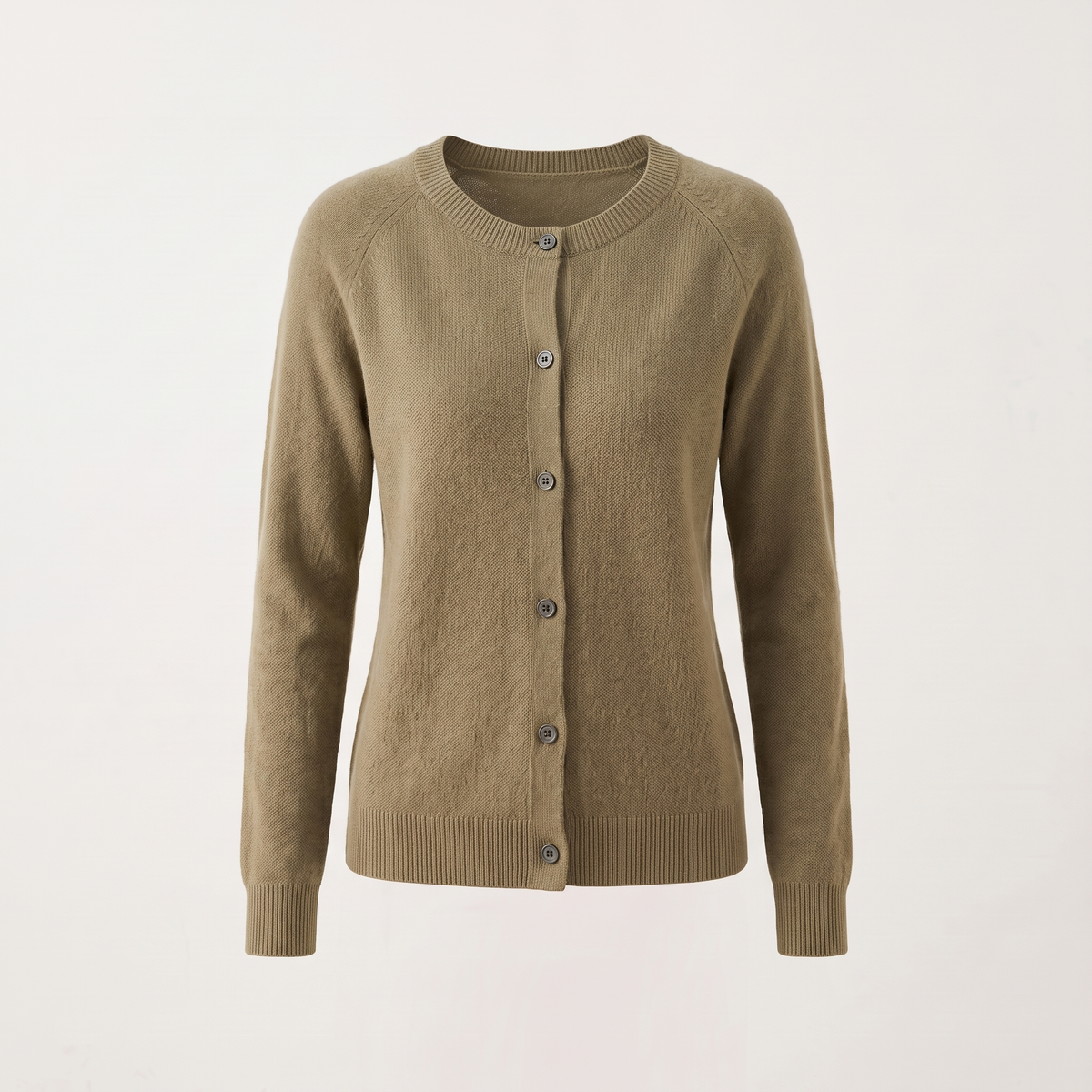 Cardigan donna lungo con bottoni nel colore Khaki