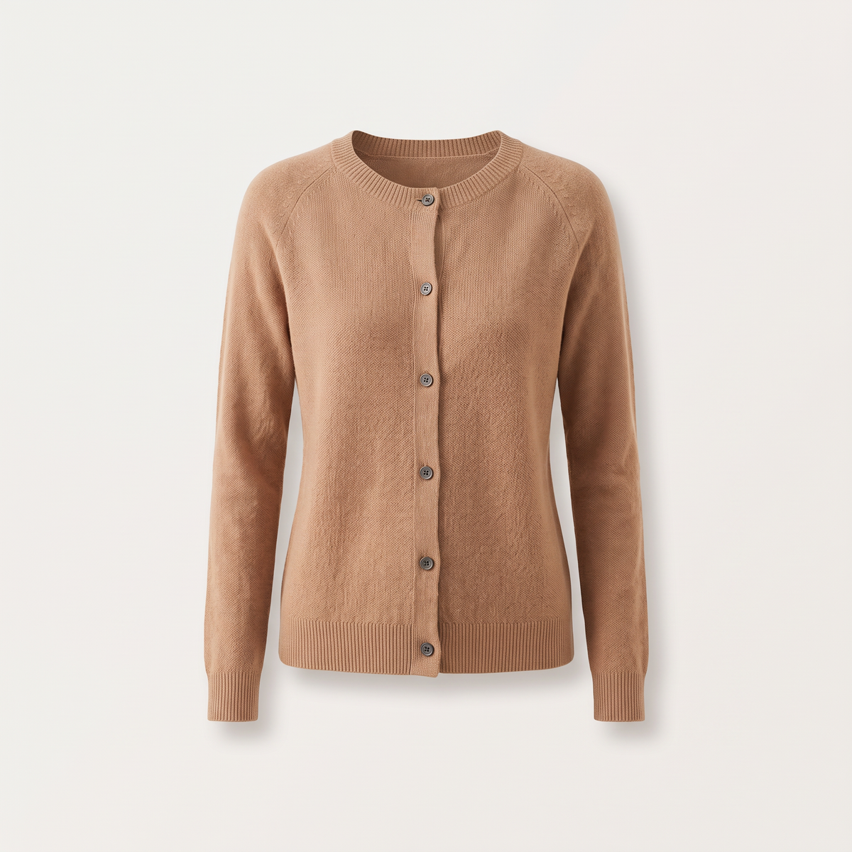 Cardigan donna lungo con bottoni nel colore Marrone chiaro