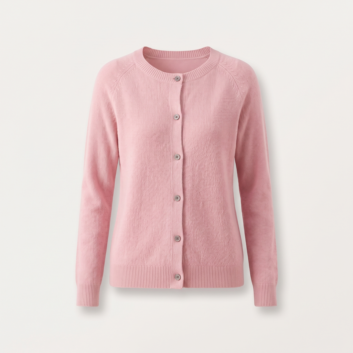 Cardigan donna lungo con bottoni nel colore Rosa chiaro