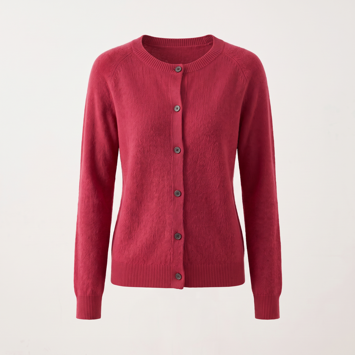 Cardigan donna lungo con bottoni nel colore Rosso