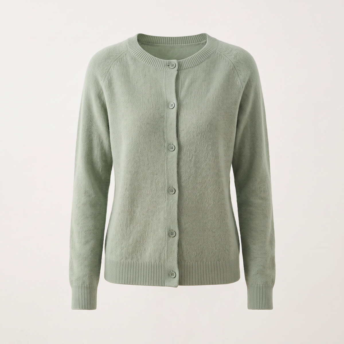 Cardigan donna lungo con bottoni nel colore Verde chiaro