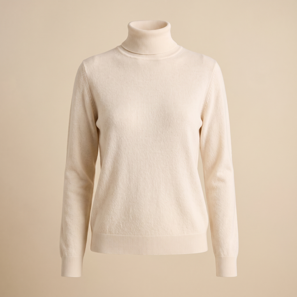 Dolcevita donna a maglia rasata, vista frontale
