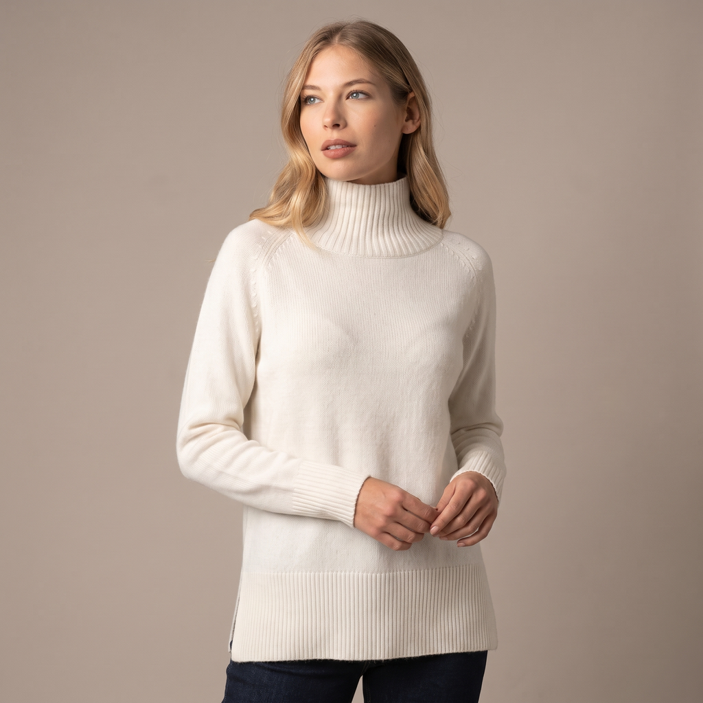 Dolcevita donna color naturale, vista frontale editoriale