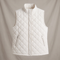 Gilet donna trapuntato senza maniche nel colore bianco