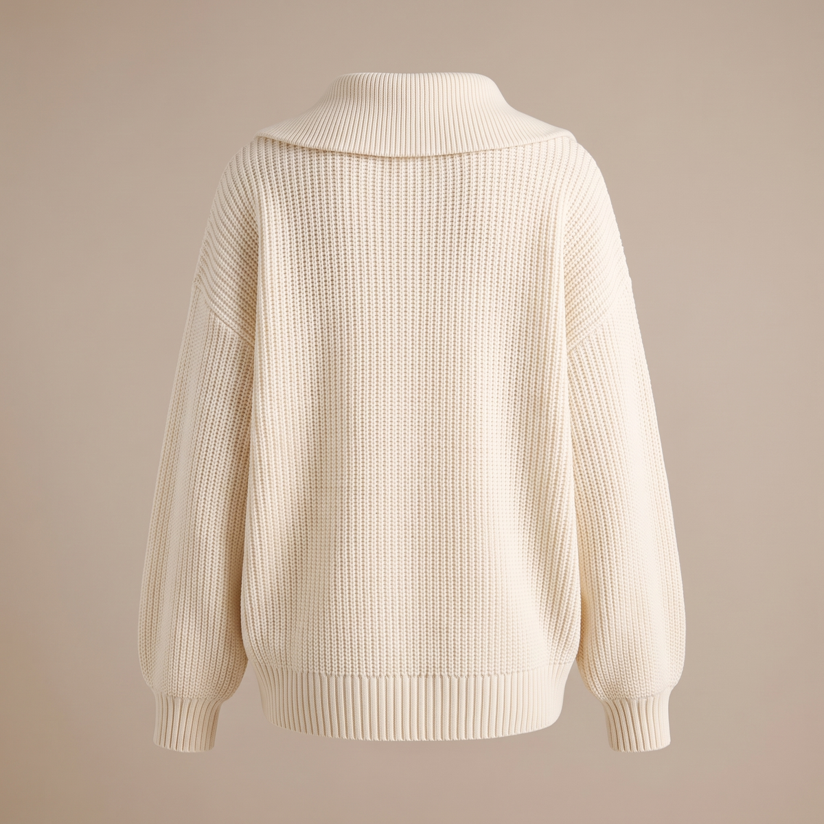 Maglione donna oversize con mezza zip, vista posteriore