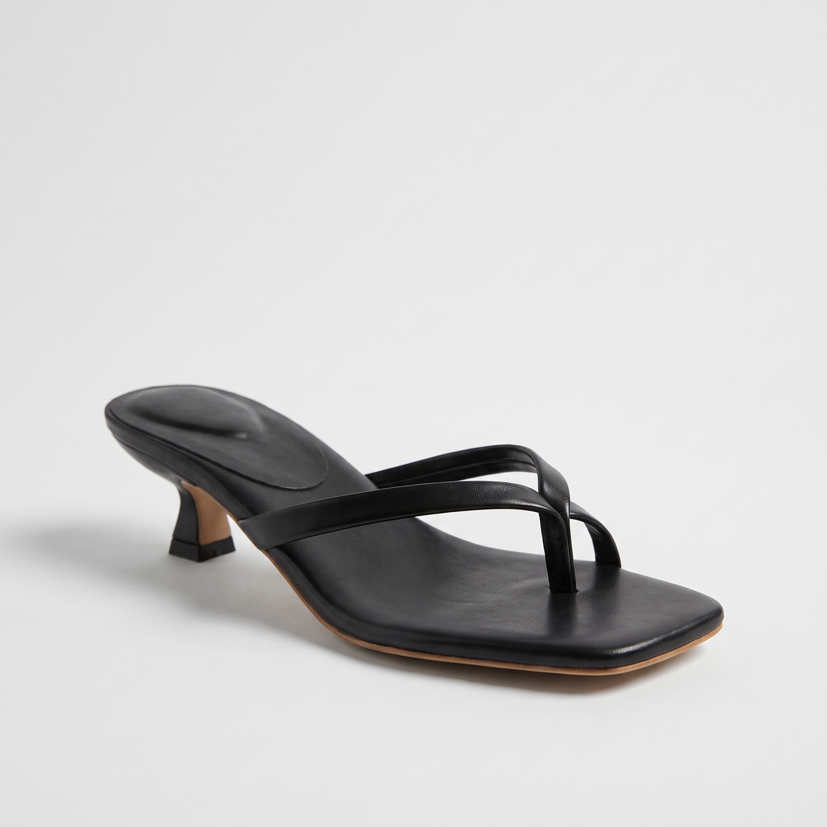 Sandali donna kitten heel neri, vista laterale