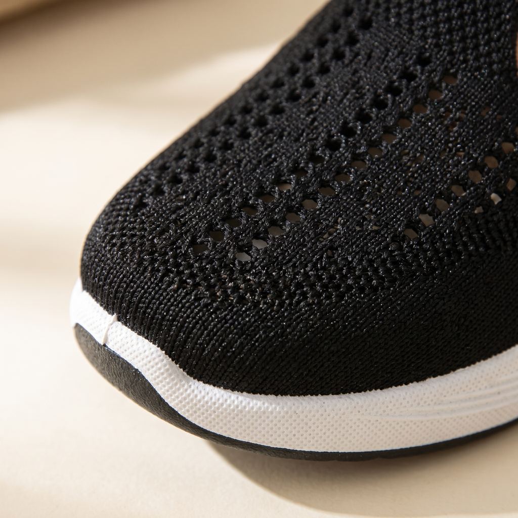 Scarpe donna slip-on, dettaglio della maglia traspirante