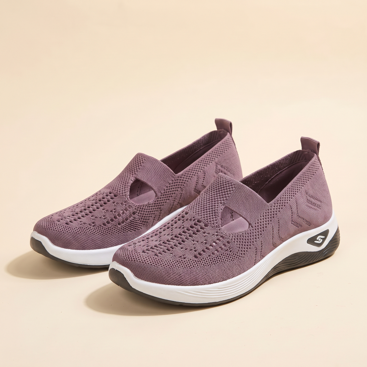 Scarpe donna slip-on in maglia nel colore Viola